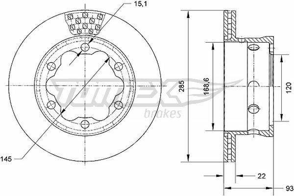 Brzdový kotúč TOMEX Brakes